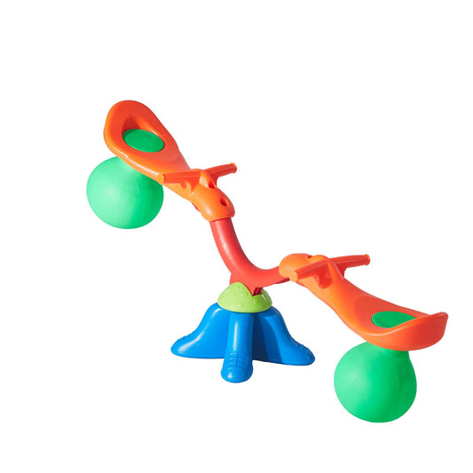 Kids Seesaw, 24.95 kg Load Capacity per Seat, Sit and Spin Teeter Totter with Handles, Kids Outdoor Playground Equipment, Swiveling 360 Degrees Rotating for Children Aged 3+, Multi Colored