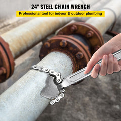 24 Inch Pipe Chain Wrench Heavy Duty 6.7 Inch Chain Wrench