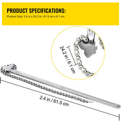 24 Inch Pipe Chain Wrench Heavy Duty 6.7 Inch Chain Wrench