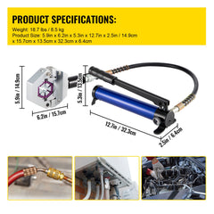 Separable Hydraulic Hose Crimper 7 Dies With Aluminum Pump A/C Air Condtioning Handheld Crimping Set
