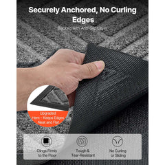 Front Door Mat, 1562 x 914 mm Commercial Floor Mat for Indoor and Outdoor, Modern Stylish Carpet with TPE Backing, Heavy Duty Washable Entry Industrial Rug for Hallway, Balcony, Garage, Grey