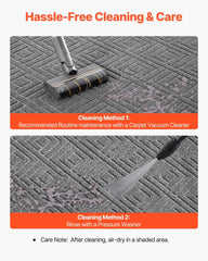 Front Door Mat, 1562 x 914 mm Commercial Floor Mat for Indoor and Outdoor, Modern Stylish Carpet with TPE Backing, Heavy Duty Washable Entry Industrial Rug for Hallway, Balcony, Garage, Grey