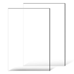 Plexiglass Acrylic Sheet, 2-Pack Plastic Sheets, 610 x 914 mm 6 mm Thick Clear Plastic Cast Transparent Glass for Crafting Projects, Replacement Picture Frame Glass, DIY Display, Easy to Cut