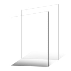 Plexiglass Acrylic Sheet, 2-Pack Plastic Sheets, 610 x 914 mm 6 mm Thick Clear Plastic Cast Transparent Glass for Crafting Projects, Replacement Picture Frame Glass, DIY Display, Easy to Cut
