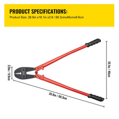 762mm/30" Hand Swager, Swaging Tool for 5/32", 1/4" and 5/16" Aluminum/Copper Sleeves