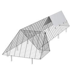 Chicken Tunnels, 400x100x61.5 cm(LxWxH) Chicken Tunnels for Yard, Portable Chicken Tunnels for Outside with Corner Frames, Chicken Coop Run, Suitable for Chickens, Ducks, Rabbits