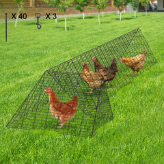 Chicken Tunnels, 400x100x61.5 cm(LxWxH) Chicken Tunnels for Yard, Portable Chicken Tunnels for Outside with Corner Frames, Chicken Coop Run, Suitable for Chickens, Ducks, Rabbits