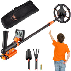 Metal Detector for Kids, 150mm, Waterproof Search Coil with LCD Display, Adjustable 660.4-914.4 mm Gold Detector, Lightweight Carbon Fiber Stem for Junior & Youth Detecting Gold Coin Treasure