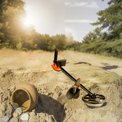 Metal Detector for Kids, 150mm, Waterproof Search Coil with LCD Display, Adjustable 660.4-914.4 mm Gold Detector, Lightweight Carbon Fiber Stem for Junior & Youth Detecting Gold Coin Treasure