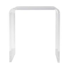 Acrylic End Table, C-Shaped Lucite Side Table, Clear Acrylic Side Table for Drink, Food, Snack used in Living Room, Bedroom, and Study