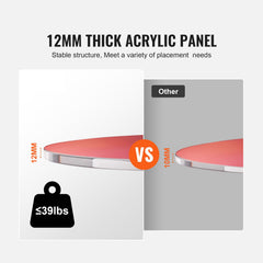 Round Iridescent Side Table, Acrylic End Table, Clear Rainbow Acrylic Coffee Table for Drink, Food, Snack used in Living Room, Bedroom, and Study