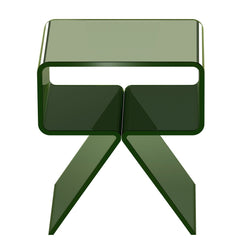 Acrylic Nightstand Side Table, Modern Clear Bedside Table with Storage Shelf, Transparent Small End Desk for Living Room, Bedroom, Home Decor, No Assembly Needed, 30 x 39.1 x 43 cm (Green)
