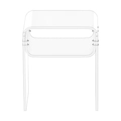 Acrylic Side Table, 2 Tiers Clear Bedside Table with Storage Shelf, Modern Rectangle Acrylic End Desk, Transparent Thick Nightstand for Bedroom, Living Room, Study, 30 x 40 x 50 cm (Clear)