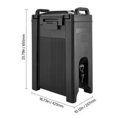 Insulated Beverage Dispenser, 5 Gal/19L Hot and Cold Beverage Server with Spigot & Handle, Food-Grade Thermal Drink Dispenser Cooler for Tea Coffee Water in Cafes & Restaurants, 2 Pack, Black