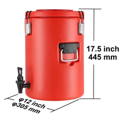 Stainless Steel Insulated Beverage Dispenser, 17.2 Liter, Thermal Hot and Cold Drink Server Dispenser with Spigot Handle, Food-grade for Hot Tea Coffee Water Restaurant Drink Shop