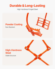 609mm Stone Lifting Tongs, 2-Claw Rock Tongs, Heavy Duty Steel Log Tongs, 500KG Lifting Capacity, Swivel Log Grapple, Serrated Claw Design, Easy Chain Hook up Tongs for Stone Blocks & Marble