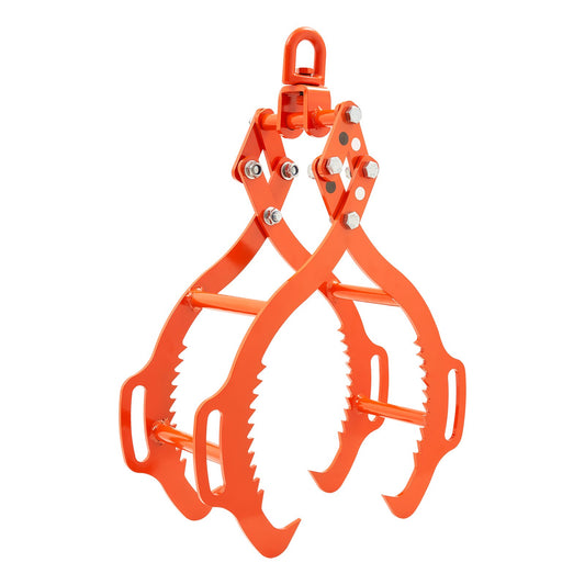 28in Log Lifting Tongs, 4-Claw Log Tongs, Heavy Duty Steel Log Grapple, 2650LBS Lifting Capacity, Swivel Log Graper Timber, Eagle Claw Design, Log Skidding Tongs for Trucks, Tractors, Forklifts