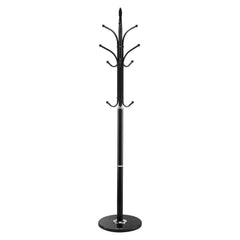 Coat Rack Freestanding, Coats Tree Stand with Stable Marble Base & 6 Hooks, Free Standing Hall Coat Rack for Entryway, Bedroom, Office, Living Room, Modern Clothes Hanger for Coats, Hats, Bags