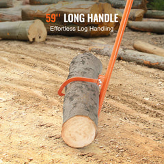Cant Hook Tool, 59 in, Heavy Duty Steel Log Roller, Log Lifter Timber Jack for Max 32" Dia Logs, Forestry Logging Tools, Dual Function Log Handler for Rolling and Clamping Logs