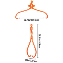 Log Skidding Tongs, 81.3cm 2 Claw Log Lifting Tongs, Heavy Duty Rotating Steel Lumber Skidding Tongs, 700 kg Loading Capacity, Log Lifting, Handling, Dragging & Carrying Tool