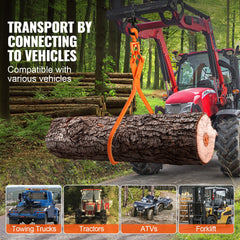 Log Skidding Tongs, 81.3cm 2 Claw Log Lifting Tongs, Heavy Duty Rotating Steel Lumber Skidding Tongs, 700 kg Loading Capacity, Log Lifting, Handling, Dragging & Carrying Tool