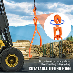 Log Skidding Tongs, 81.3cm 2 Claw Log Lifting Tongs, Heavy Duty Rotating Steel Lumber Skidding Tongs, 700 kg Loading Capacity, Log Lifting, Handling, Dragging & Carrying Tool