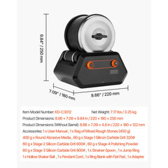 Rock Tumbler Kit, 3 lbs Rock Polishing Kit, 4 Speed Settings 9-Day Polishing Timer Stone Polishing Kit, Rock Polisher with Rough Gemstones and Polishing Grits, Rock Polisher for Adults Kids