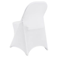 Stretch Spandex Folding Chair Covers, Universal Fitted Chair Cover, Removable Washable Protective Slipcovers, for Wedding, Holiday, Banquet, Party, Celebration, Dining (50PCS White)