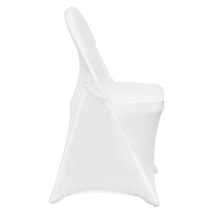 Stretch Spandex Folding Chair Covers, Universal Fitted Chair Cover, Removable Washable Protective Slipcovers, for Wedding, Holiday, Banquet, Party, Celebration, Dining (50PCS White)