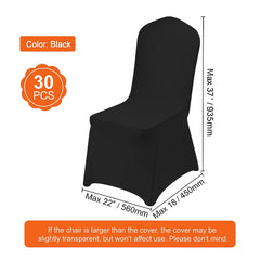 Stretch Spandex Folding Chair Covers, Universal Fitted Chair Cover, Removable Washable Protective Slipcovers, for Wedding, Holiday, Banquet, Party, Celebration, Dining (30PCS Black)