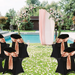 Stretch Spandex Folding Chair Covers, Universal Fitted Chair Cover, Removable Washable Protective Slipcovers, for Wedding, Holiday, Banquet, Party, Celebration, Dining (50PCS Black)