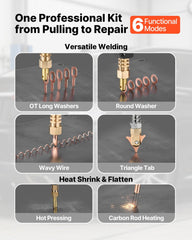 4.5KW Professional Stud Welder Dent Repair Kit with 2 Welding Guns & 6 Modes, All in One Dent Repair Workstation with Extended Handle, Padded Seat and Accessory Tray