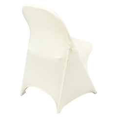Stretch Spandex Folding Chair Covers, Universal Fitted Chair Cover, Removable Washable Protective Slipcovers, for Wedding, Holiday, Banquet, Party, Celebration, Dining (30PCS Ivory White)