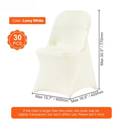 Stretch Spandex Folding Chair Covers, Universal Fitted Chair Cover, Removable Washable Protective Slipcovers, for Wedding, Holiday, Banquet, Party, Celebration, Dining (30PCS Ivory White)