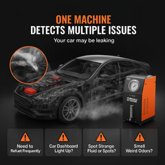 Automotive Smoke Machine Leak Detector, EVAP Vacuum Fuel Leak Tester with Built-in Air Pump, Pressure Gauge & Flow Meter, 2-Mode Vacuum Pipe Fuel Diagnostic Detector for 12V Cars Trucks Boats