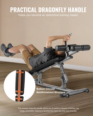 Sit Up Bench, Decline Ab Bench with Reverse Crunch Handle, with 4 Adjustable Height Settings, Heavy Duty Steel, 454 kg Capacity, for Home Gym Workouts, Strength Training, Full Body Muscles