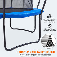 3.66m Trampoline, 181 kg Trampoline with Enclosure Net, Ladder, and Curved Pole, Heavy Duty Trampoline with Jumping Mat and Spring Cover Padding, Outdoor Recreational Trampolines for Kids Adults