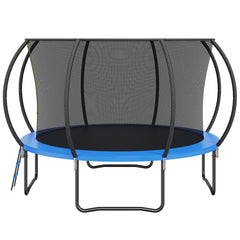 3.66m Trampoline, 181 kg Trampoline with Enclosure Net, Ladder, and Curved Pole, Heavy Duty Trampoline with Jumping Mat and Spring Cover Padding, Outdoor Recreational Trampolines for Kids Adults