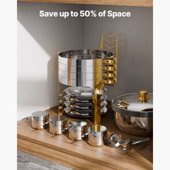 Chafing Dish Buffet Set, 5 Qt 4 Pack, Stainless Steel Chafer with 4 Full Size Pans, Round Catering Warmer Server with Lid Water Pan Folding Stand Clip, for Weddings Parties Banquets, Gold