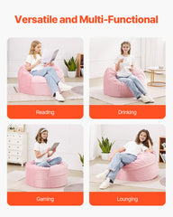 91 cm Round Bean Bag Chair with Removable Cover & Dutch Velvet Pink