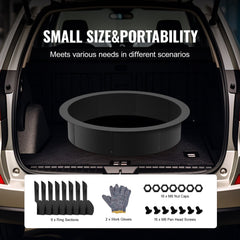 Fire Pit Ring, 40-Inch Outer/36-Inch Inner Diameter, 10inch Height 2.5mm Thick Fire Pit Insert, Heavy Duty Carbon Steel Liner DIY Campfire Ring above or In-Ground, for Outdoor Camping, Bonfires