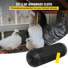 Hardware Cloth, 24\" x50\' & 1\"x1\" Mesh Size, Galvanized Steel Vinyl Coated 16 Gauge Welded Wire with A Cutting Plier & A Pair of Fabric Gloves, for Garden Fencing