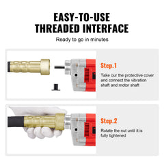 Handheld Electric Concrete Vibrator 800W 1.5M Shaft Air Bubble Remover