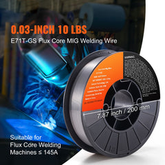 Flux Core Welding Wire, E71T-GS 0.030-inch 10LBS, Gasless Mild Steel MIG Welding Wire with Low Splatter for All Position Arc Welding and Outdoor Use