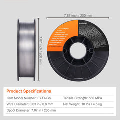 Flux Core Welding Wire, E71T-GS 0.030-inch 10LBS, Gasless Mild Steel MIG Welding Wire with Low Splatter for All Position Arc Welding and Outdoor Use