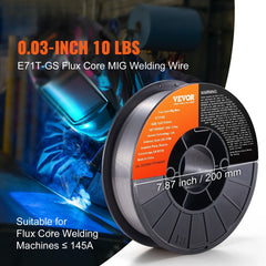 Flux Core Welding Wire, E71T-GS 0.030-inch 10LBS, Gasless Mild Steel MIG Welding Wire with Low Splatter for All Position Arc Welding and Outdoor Use