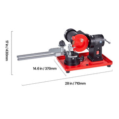 Circular Saw Blade Sharpener, 370W 2890RPM Rotary Angle Mill Grinder Sharpening Machine with 125mm Grinding Wheel & 6 Saw Centerings - Fits Φ80mm to Φ700mm Circular Saw Blades