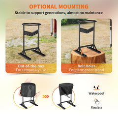 Firewood Kindling Splitter, 9''x17'' XL Wood Splitter, Unique V-Shaped Finger-Safety Blade, Manual Log Splitter for Wood Splitting, Heavy Duty Strong Steel Structure & Stability, Log Splitter