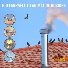 Chimney Cap 6-inch 304 Stainless Steel Round Roof Rain Cap Cover Silver