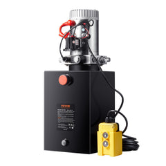 Hydraulic Pump, 12 Quart Hydraulic Power Unit, Single Acting Dump Trailer Pump, 0.91 GPM Flow Rate, 3200 PSI Max Relief Pressure, DC 12V Hydraulic Pump for Dump Trailer Car Lifting